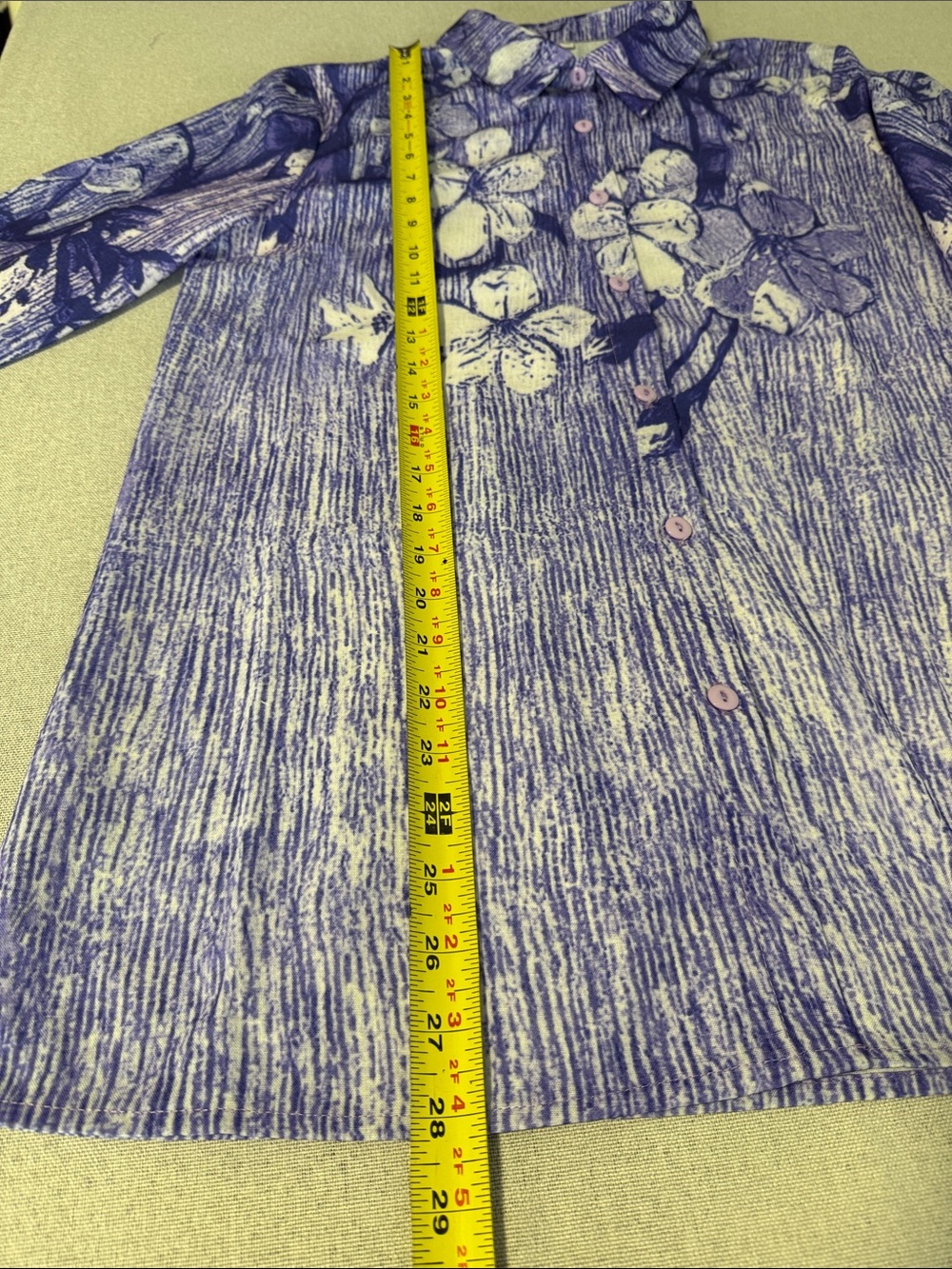 Women’s Purple Floral Button-Down shirt SZM - Picture 10 of 15